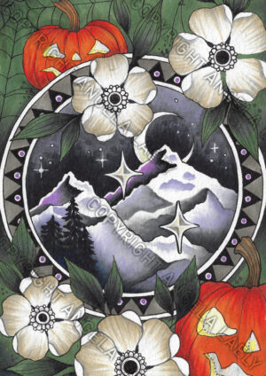 Gerahmtes Original Bild - Herbst Berg 2