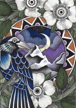 Gerahmtes Original Bild - Herbst Berg 3